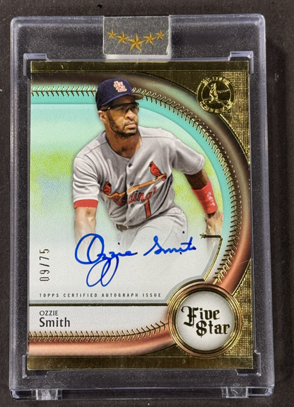 2024 Topps Five Star Ozzie Smith Mint Auto /75 Encased St Louis Cardinals HOF