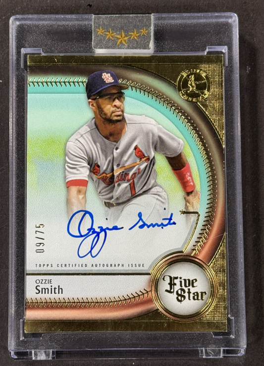 2024 Topps Five Star Ozzie Smith Mint Auto /75 Encased St Louis Cardinals HOF