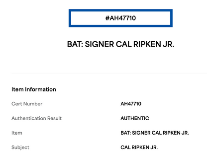 Cal Ripken Jr Signed Louisville Slugger P72 Game Model Bat Orioles Hof Auto PSA