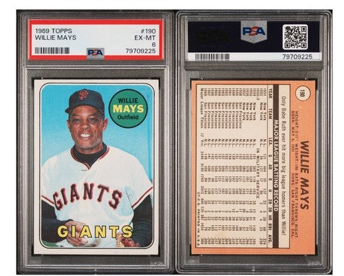 1969 Topps Baseball #190 Willie Mays HOF Giants PSA 6 EX - Mint Centered Sharp