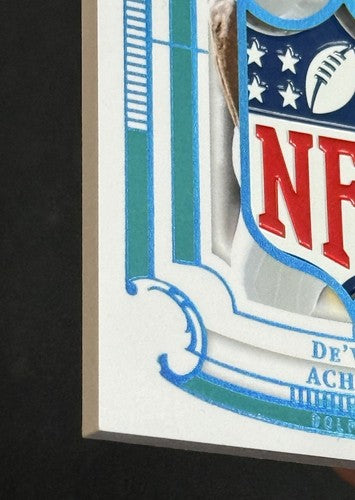 2025 National Treasures Platinum NFL SHIELD Patch 1/1 De’von Achane Dolphins MT