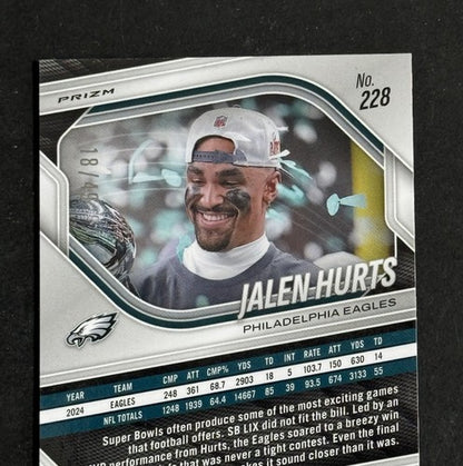 2025 Panini Prizm Purple Power Super Bowl MVP Variation Jalen Hurts /49 Mint 228