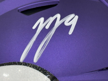 JJ Mccarthy Signed SpeedFlex Authentic Helmet W / Visor Auto BAS COA Vikings QB