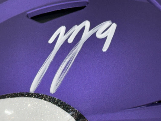 JJ Mccarthy Signed SpeedFlex Authentic Helmet W / Visor Auto BAS COA Vikings QB