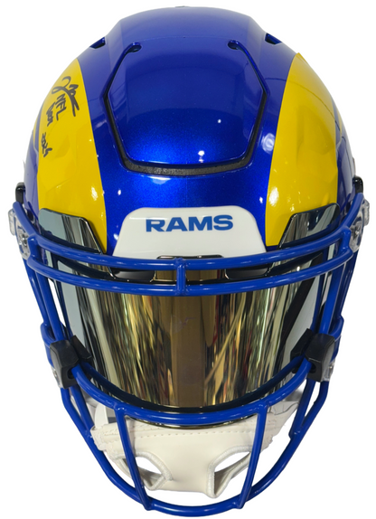 Jared Verse Signed SpeedFlex Authentic Helmet DROY 24 insc Auto BAS COA LA Rams