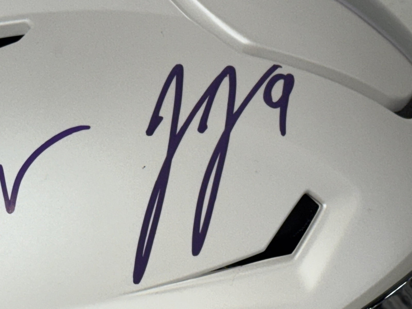 JJ Mccarthy Justin Jefferson Signed SpeedFlex Alt Helmet Vikings Auto BAS COA