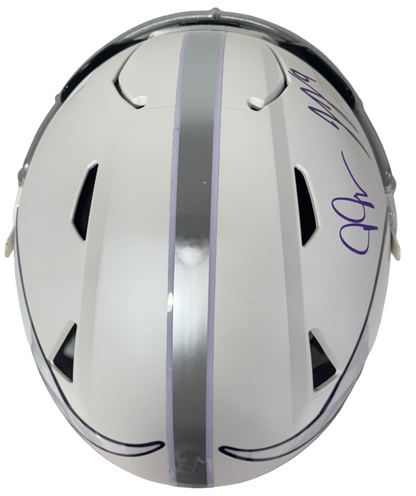 JJ Mccarthy Justin Jefferson Signed SpeedFlex Alt Helmet Vikings Auto BAS COA