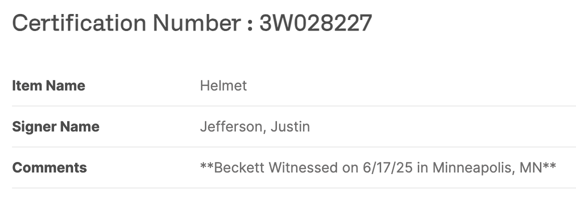 JJ Mccarthy Justin Jefferson Signed SpeedFlex Alt Helmet Vikings Auto BAS COA