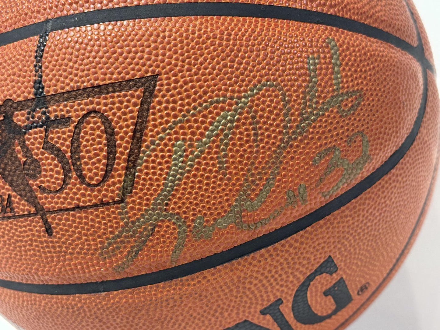 NBA 50th Signed Game Basketball Walt Frazier Karl Malone Willis Reed 6 Auto COA