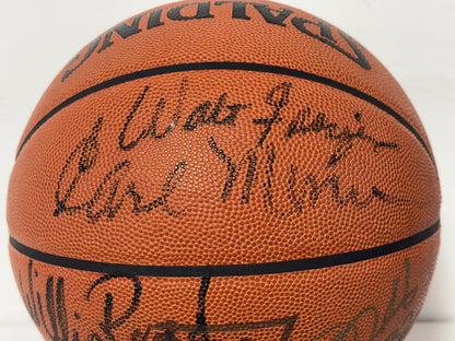NBA 50th Signed Game Basketball Walt Frazier Karl Malone Willis Reed 6 Auto COA