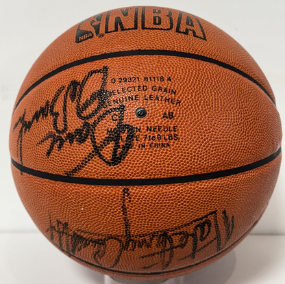 NBA 50th Signed Game Basketball Walt Frazier Karl Malone Willis Reed 6 Auto COA