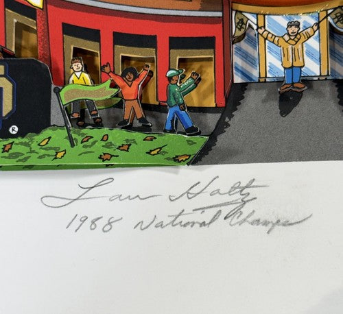 Lou Holtz Signed 1988 Champs Notre Dame Stadium Auto 3D Fazzino /100 Fanatics