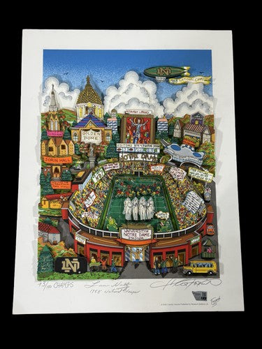 Lou Holtz Signed 1988 Champs Notre Dame Stadium Auto 3D Fazzino /100 Fanatics