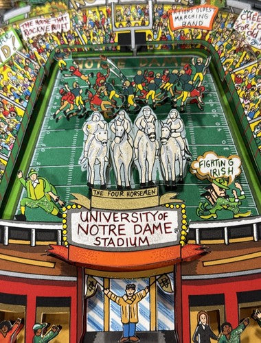 Lou Holtz Signed 1988 Champs Notre Dame Stadium Auto 3D Fazzino /100 Fanatics