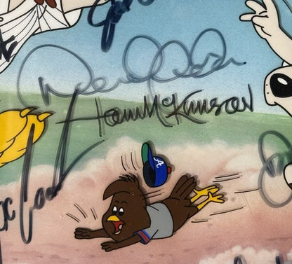 1996 Yankees Team Signed Looney Tunes Framed Cel Rivera Jeter Torre 13 Auto COA