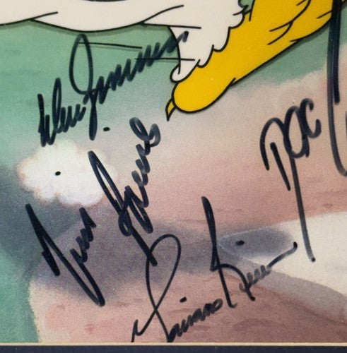 1996 Yankees Team Signed Looney Tunes Framed Cel Rivera Jeter Torre 13 Auto COA
