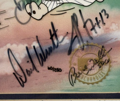 1996 Yankees Team Signed Looney Tunes Framed Cel Rivera Jeter Torre 13 Auto COA