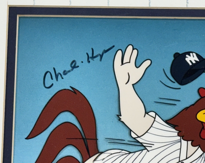 1996 Yankees Team Signed Looney Tunes Framed Cel Rivera Jeter Torre 13 Auto COA