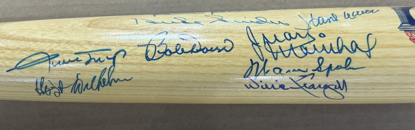 HOF Signed Cooperstown Bat Sandy Koufax Hank Aaron Willie Mays 11 Auto CBM COA