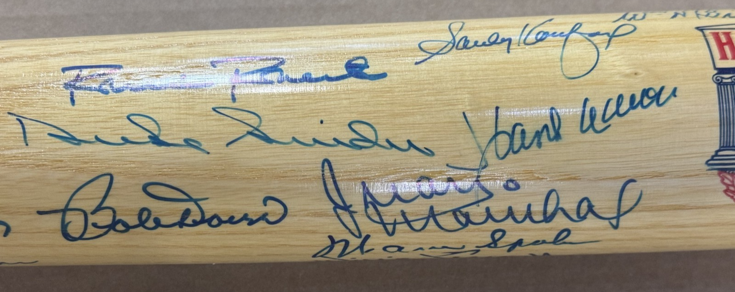 HOF Signed Cooperstown Bat Sandy Koufax Hank Aaron Willie Mays 11 Auto CBM COA