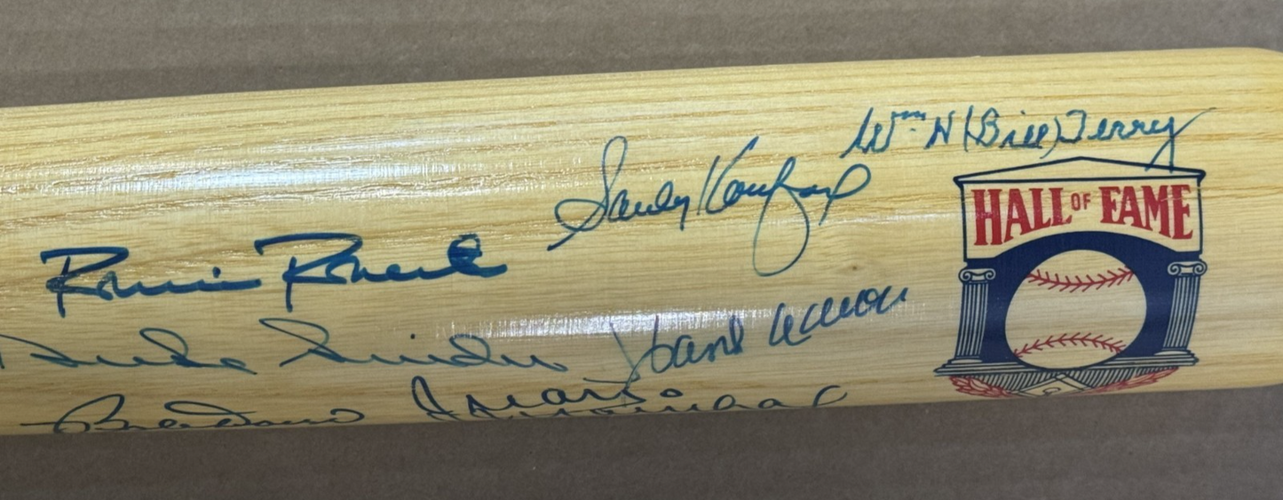 HOF Signed Cooperstown Bat Sandy Koufax Hank Aaron Willie Mays 11 Auto CBM COA