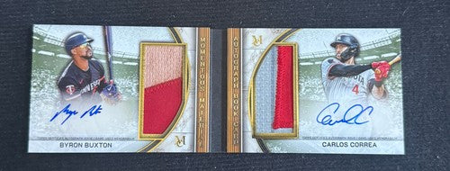 2025 Topps Museum BYRON BUXTON CORREA Dual Jumbo Patch Auto Book 5/5 Twins