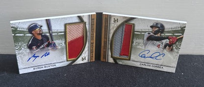 2025 Topps Museum BYRON BUXTON CORREA Dual Jumbo Patch Auto Book 5/5 Twins