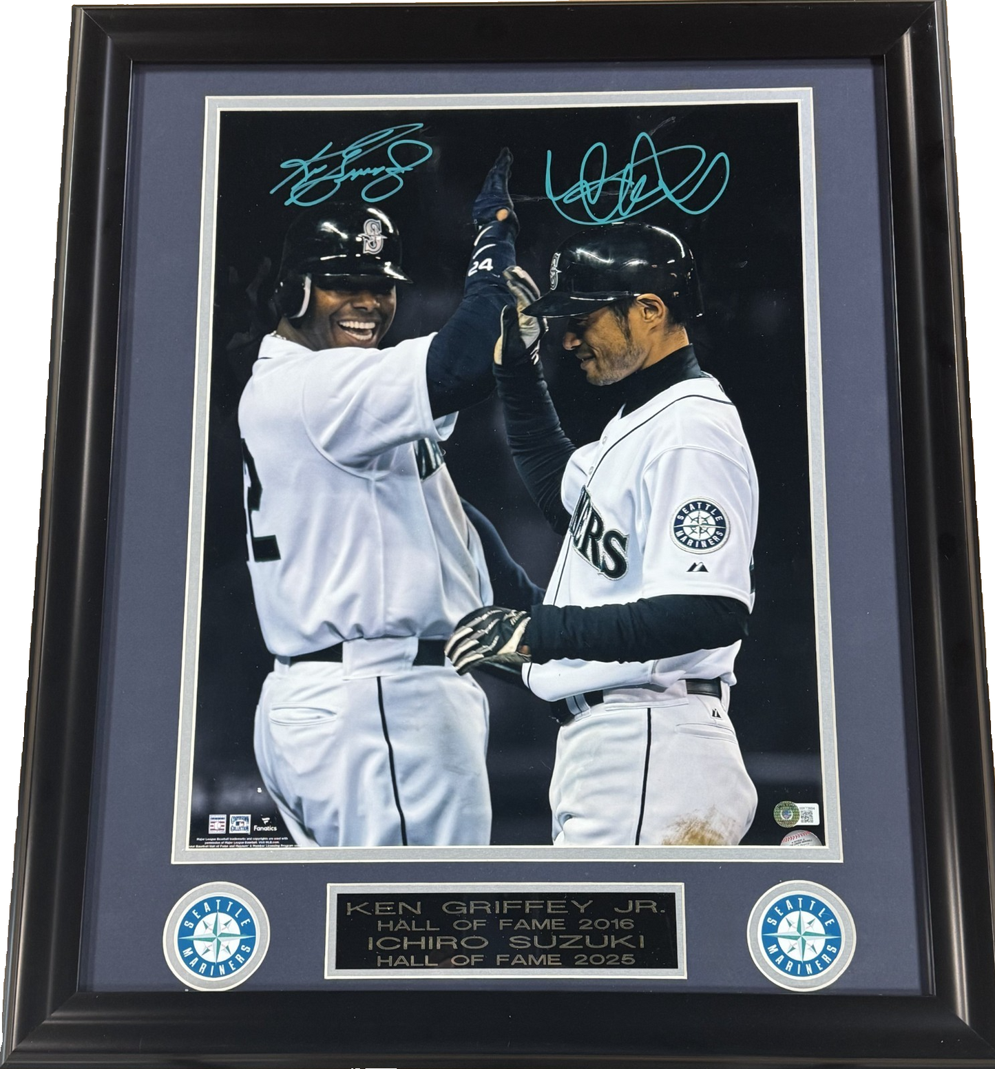 Ken Griffey Jr Ichiro Signed 16x20 Framed Photo Plaque Mariners Auto BAS COA HOF