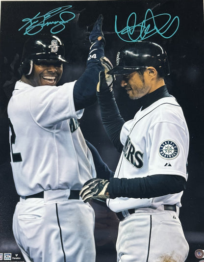 Ken Griffey Jr Ichiro Signed 16x20 Framed Photo Plaque Mariners Auto BAS COA HOF