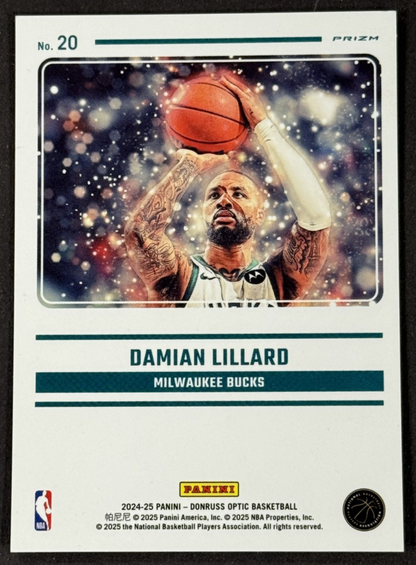 2024-25 Panini Optic Damian Lillard Mythical SSP #20 Case Hit Bucks Blazers