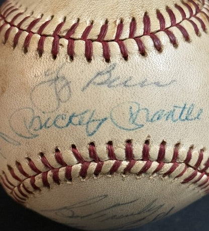 1961 Yankees Team Signed Baseball Roger Maris Mickey Mantle Berra Auto Psa LOA