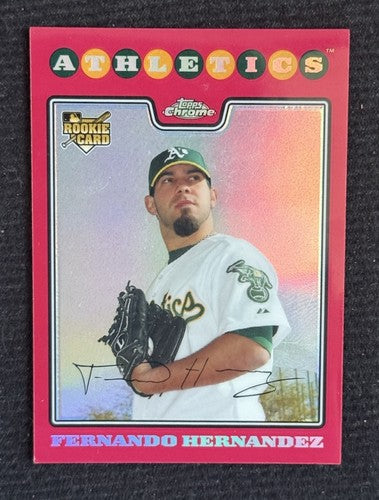 Fernando Hernandez /25 2008 Topps Chrome Red Refractor Oakland A’s Rookie Rc