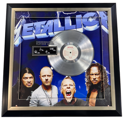 Metallica Ride The Lightning 3D Platinum Record Album Framed Facsimile Auto