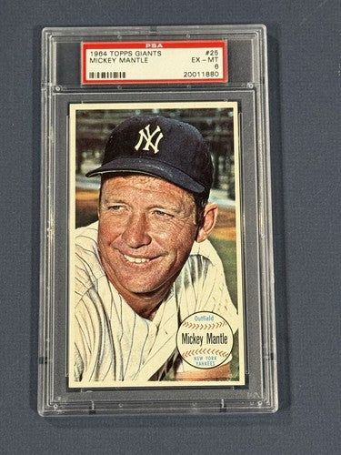 1964 Topps Giants #25 Mickey Mantle PSA 6 EX - Mint Sharp Beauty HOF Yankees