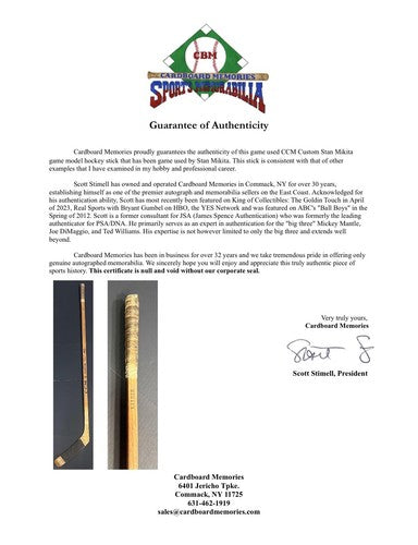 Stan Mikita Game Used Custom CCM Pro Model Stick Curved Blade Blackhawks COA HOF