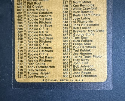1973 Topps Set Break Baseball Checklist: 529-660 #588 NM Sharp Clean