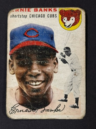 1954 TOPPS BASEBALL #94 ERNIE BANKS ROOKIE CARD Original Rc HOF Cubs