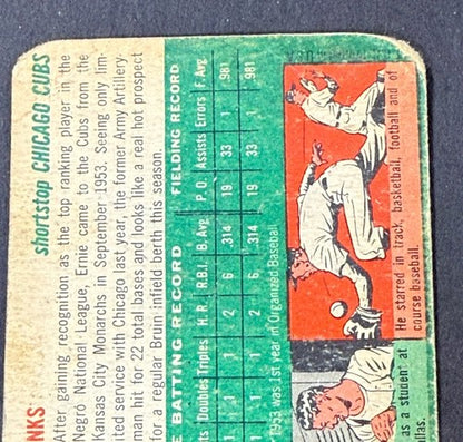 1954 TOPPS BASEBALL #94 ERNIE BANKS ROOKIE CARD Original Rc HOF Cubs