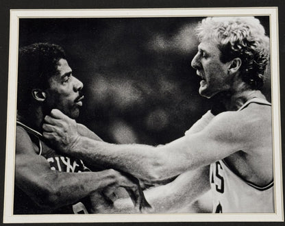 Larry Bird Julius Erving Choke Photo Framed Cut Auto PSA SGC Celtics Sixers HOF