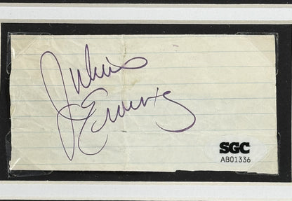 Larry Bird Julius Erving Choke Photo Framed Cut Auto PSA SGC Celtics Sixers HOF