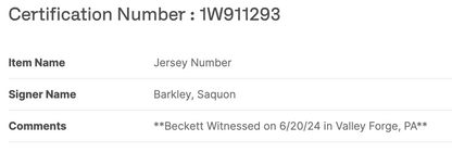 Saquon Barkley Signed Jersey Philadelphia Eagles Auto BAS COA ROY MVP