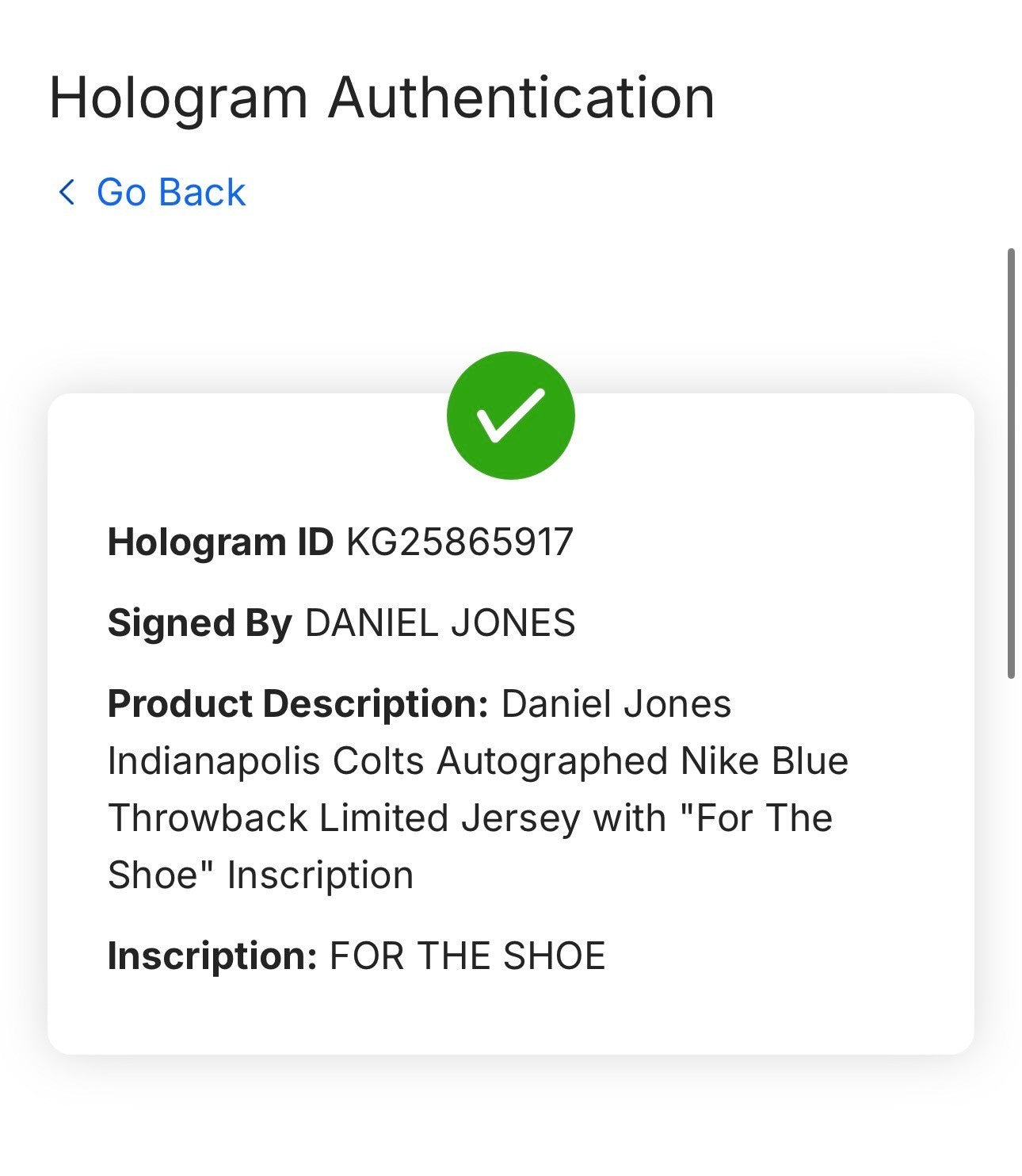 Daniel Jones Signed Nike Blue Limited Jersey For The Shoe Auto Fanatics Colts