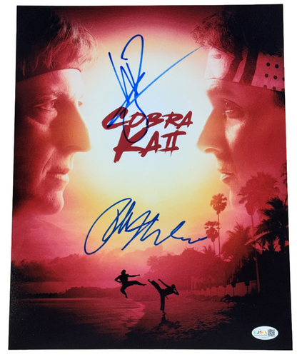 Ralph Macchio William Zabka Signed 11x14 Framed Cobra Kai Photo Auto JSA COA