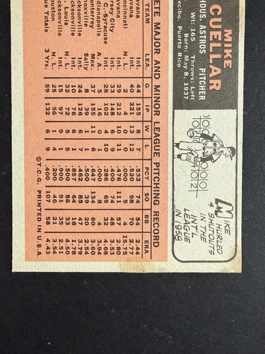 1966 Topps Set-Break #566 Mike Cuellar EX Sharp High #