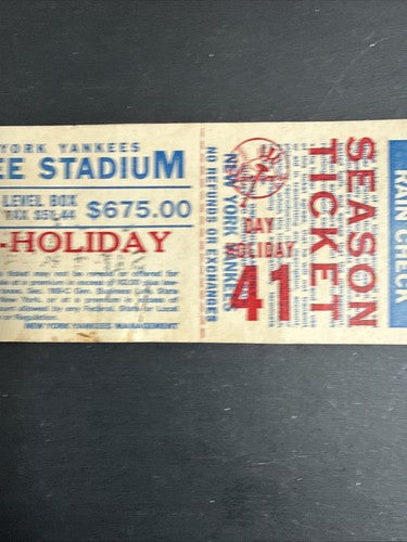 July 4 1983 Dave Righetti No Hitter Full Ticket Ny Yankees Vs Red Sox Rare
