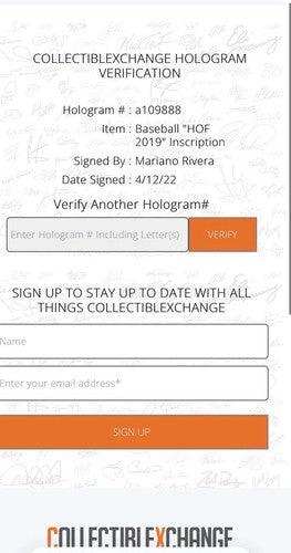 Mariano Rivera Signed Official Mlb Baseball HOF 2019 Auto Yankees Steiner Coa