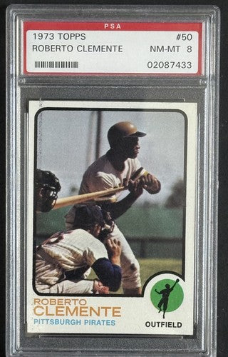 1973 Topps Set-Break # 50 Roberto Clemente PSA 8 NM- Mint HOF Pirates