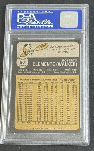 1973 Topps Set-Break # 50 Roberto Clemente PSA 8 NM- Mint HOF Pirates