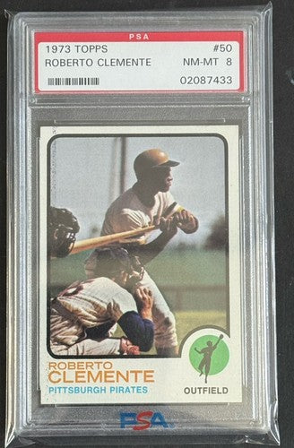 1973 Topps Set-Break # 50 Roberto Clemente PSA 8 NM- Mint HOF Pirates
