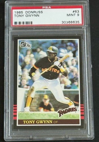 1985  Donruss # 83 TONY GWYNN PADRES HOF PSA 9 Mint HOF